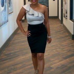 White House Black Market One Shoulder Dress